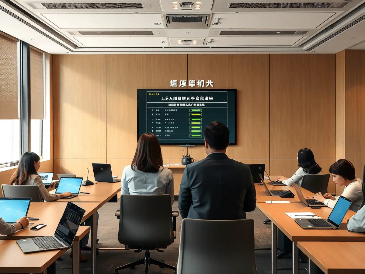 企业技能考核场景，展示在线考试系统界面