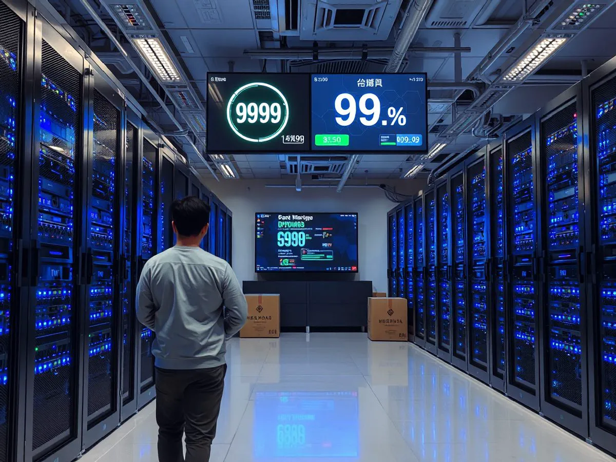 优优捷服务器机房与系统可用性监控画面